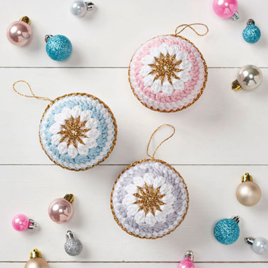 Sparkle crochet bauble patterns